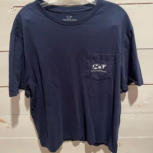 Vineyard Vines Men's Navy Blue T-Shirt, preppy, XL, pocket, EUC, casual